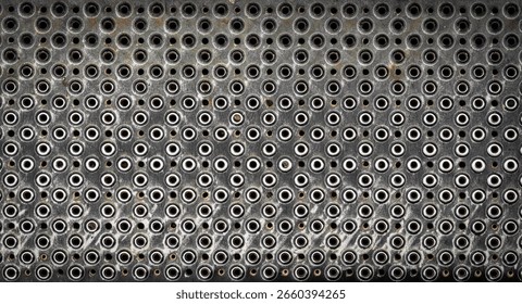Perforated metallic grid pattern structure