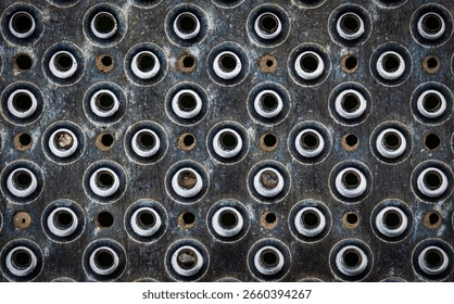 Perforated metallic grid pattern structure