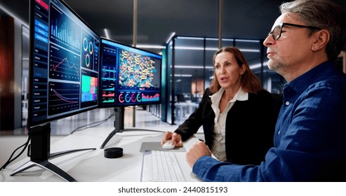 Performance Analytics Dashboard Tech On PC Screen. Computer Dashboard