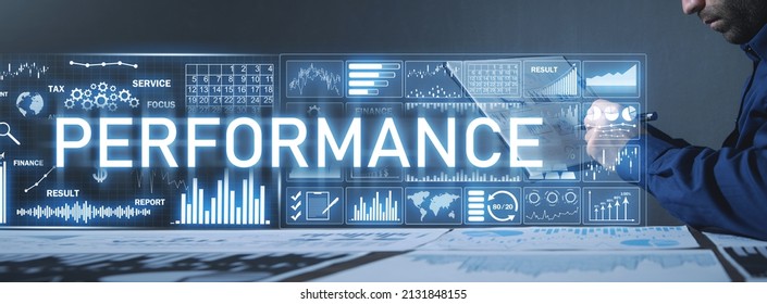 Performance concept. Growth graphs. Data analytics report. Business strategy
