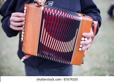 Performer Beautiful Old Button Accordion Stock Photo (Edit Now) 87679222