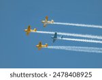 Performing US Navy Fighter Planes Flying in Formation