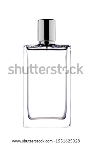 perfume bottle isolated on white background with clipping path and copy space for your text