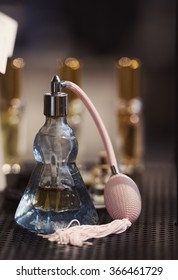 Perfume bottle in a luxury shop.
