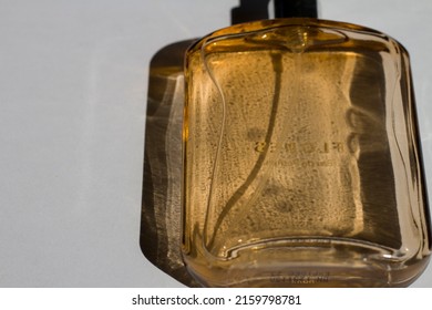 Perfume Bottle Yellowish Perfume Liquid Photographed Stock Photo ...