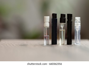 Perfume Sample On Blurred Background