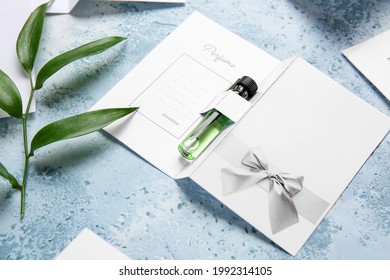 Perfume Sample On Color Background