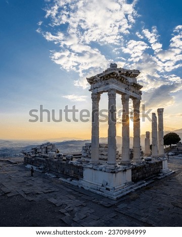 Pergamon Ancient City view in Bergama Town of Turkey