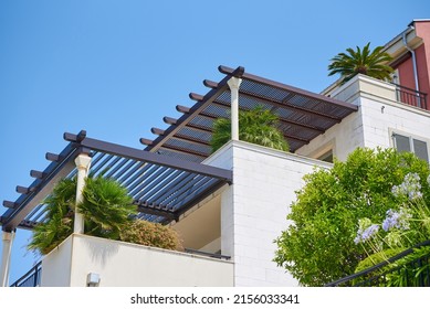 Pergola Above The Balcony In A Modern House