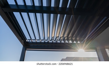 Pergola awning in the sunshine photo - Shutterstock ID 2206968621