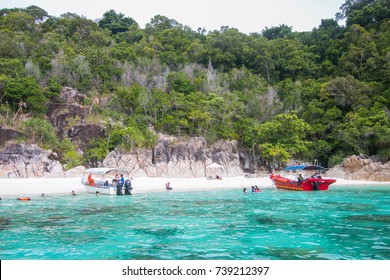 PERHENTIAN ISLAND, MALAYSIA, 21 OCTOBER 2017 - Tourists were enjoying themselves at Perhentian Island. Perhentian Island is the most favourite holiday spot in Malaysia.