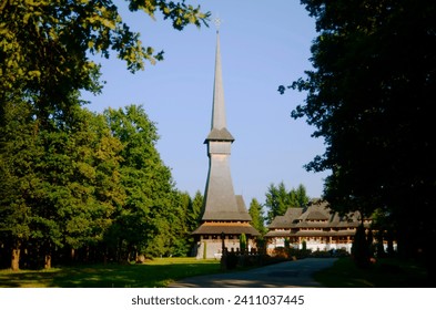 Săpânța Peri Monastery, located in Maramureș, Romania, is the world's tallest wooden church building tallest wooden church building, at 78 metres.