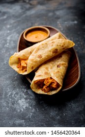 Peri Peri Paneer Chapati Frankiewraproll Selective Stock Photo ...