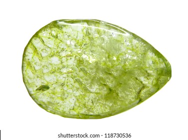 peridote olivine semigem green crystal isolated
