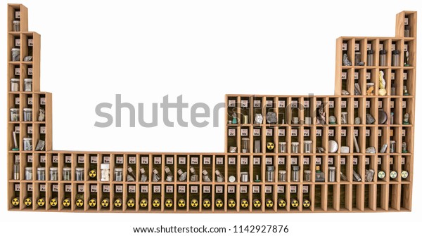 Periodic Table Chemical Elements Real Collection Stock Photo