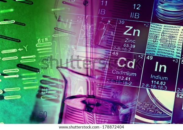 Periodic Table Elements Laboratory Tools Science Stock Photo 178872404 ...