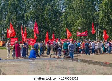 PERM, RUSSIA - JUNE 30, 2018: Communist Party Of The Russian Federation Protest Rally In Perm, Russia.