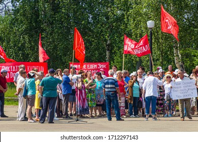 PERM, RUSSIA - JUNE 30, 2018: Communist Party Of The Russian Federation Protest Rally In Perm, Russia.