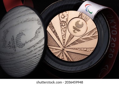 Perm, Russia - September, 05, 2021: Medal Of The Paralympic Games In Tokyo 2020.