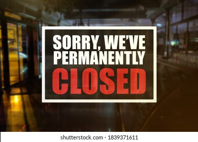 Permanent closure notice of a bar, pub or restaurant. Concept of indefinite closure, suspension, bankruptcy or going out of business. - Shutterstock ID 1839371611