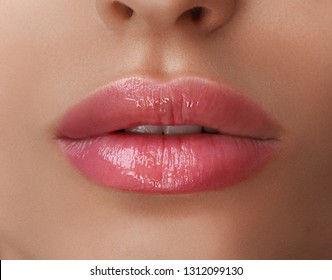 Permanent Make-up on her Lips.
