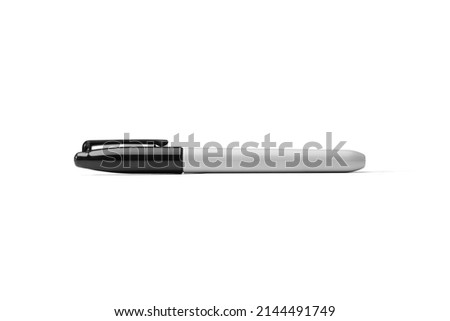 Permanent Marker Laying Flat Isolated Against White Background