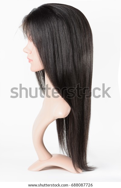 Permed Straight Coarse Black Human Hair Stock Photo Edit Now