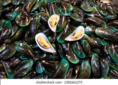 Perna Viridis Mussels At The Market,