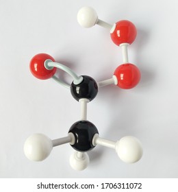 Peroxyacetic acid molecular structure isolated on white background. Chemical formula is C2H4O3.