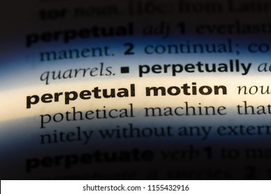 Perpetual Motion Word In A Dictionary. Perpetual Motion Concept.