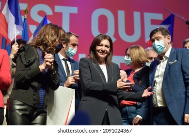 Perpignan, France - 12 December 2021: Anne Hidalgo, Candidate Of The Socialist Party For The French Presidential Election In Meeting In Perpignan