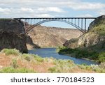 Perrine Bridge over the Snake River in Twin Falls, Idaho, USA. Summer day setting.