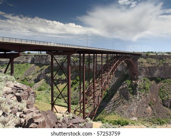 Perrine Bridge Over Snake River In Twin Falls, Idaho The Only Legal Base Jumping Structure In The U.S.A.