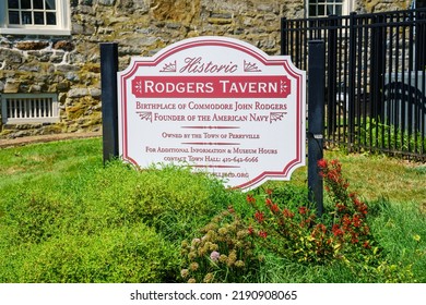 Perryville, MD, USA – August 13, 2022: The Rodgers’ Tavern, Where George Washington Often Stopped, Still Stands On The Old Post Road.