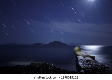 Perseid Meteor Shower And Stars