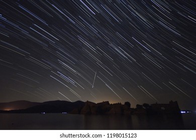 Perseid Meteor Shower And Stars