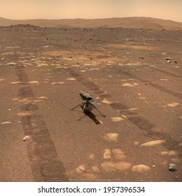 Perserverence Mars Rover On Martian Surface 