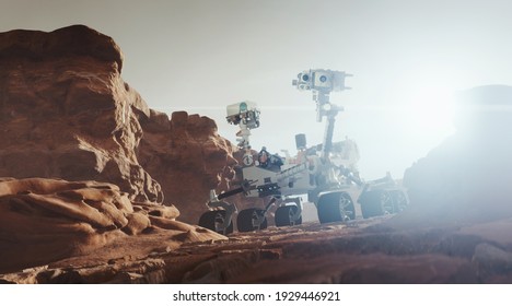 Perseverance Rover On Red Planet Mars.