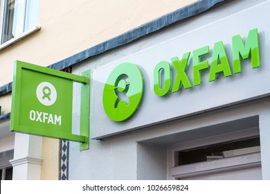 Pershore, UK - February 2018: Oxfam Charity Shop Store Front