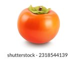 Persimmon fruit isolated on white background with full depth of field