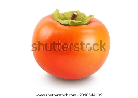 Persimmon fruit isolated on white background with full depth of field