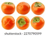 Persimmon isolated on white background, clipping path, full depth of field