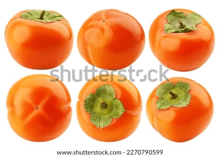 Persimmon isolated on white background, clipping path, full depth of field