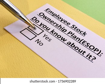A person is answering question about employee stock ownership plan (ESOP).