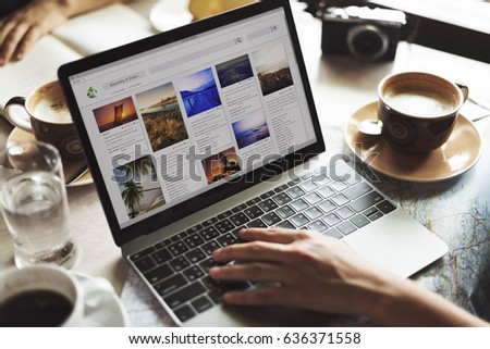 Person Browsing Internet On Laptop Concept