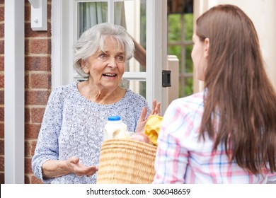 Person Doing Shopping For Elderly Neighbour