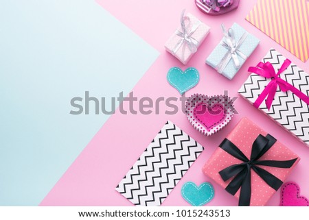 Similar – Pink Gifts, Chocolate Lollipops and Decoration