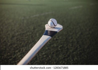 Person Holding Sliotar On Hurl, Gaa Games