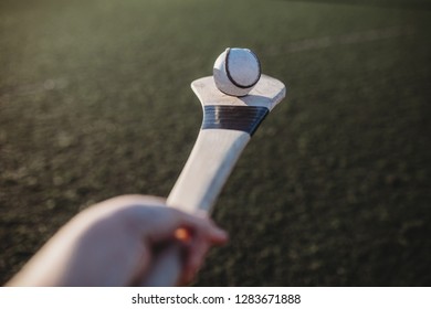 Person Holding Sliotar On Hurl, Gaa Games