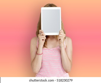 Person Holding Tablet Face Concept - Powered by Shutterstock